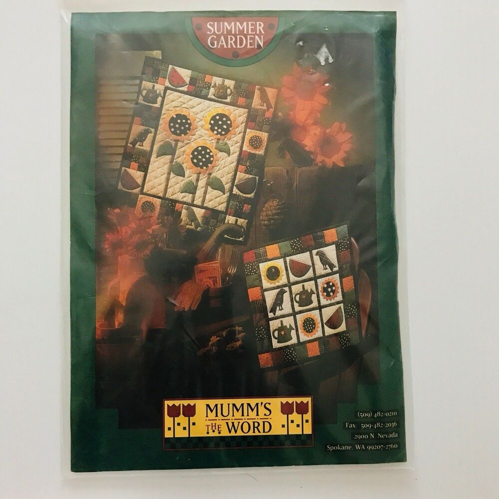 Mumm's The Word SUMMER GARDEN Wall Hanging Sunflowers Cows Quilt Pattern Uncut